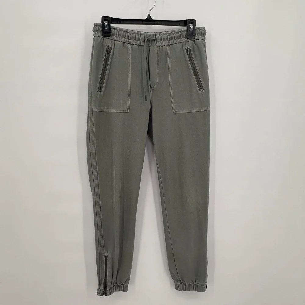 Athleta Sage Green Farallon Utility Jogger Pants Size 4 Zipper Pockets Ankle Zip